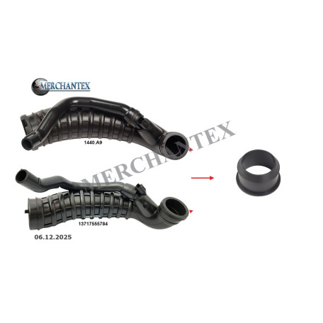 (13717555784 1440.A9) MINI PEUGEOT AIR FILTER HOSE GASKET (13717555784 1440.A9) MINI PEUGEOT AIR FILTER HOSE GASKET