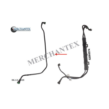 (52086574 51976033 51888457 51856583 1607427080 1635691380) CITROEN FIAT PEUGEOT RAM FUEL PIPE 
EXCLUDING BRACKET